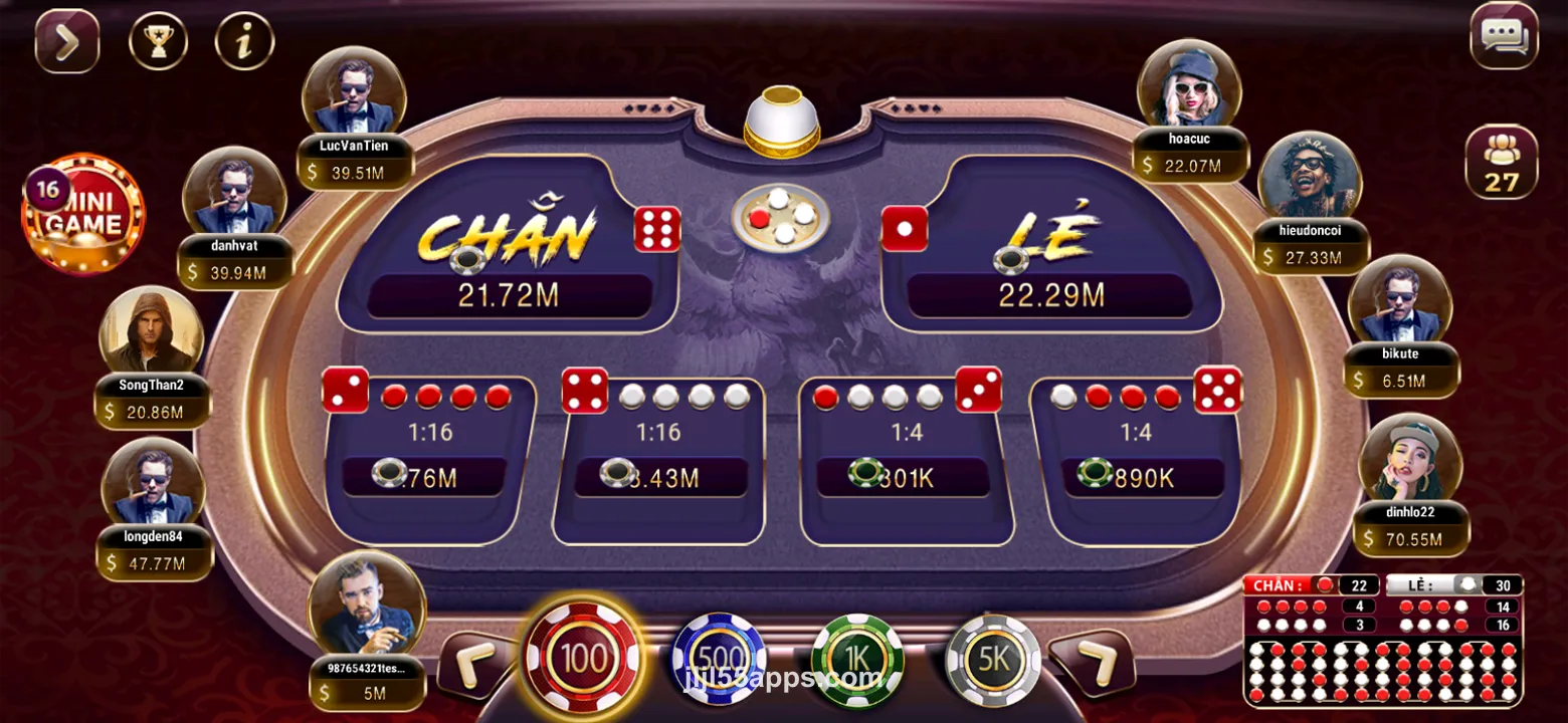 JLJL55 App Game Lobby Interface JLJL55 App Screenshot - Game Lobby
